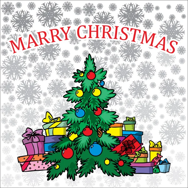 Beyaz arka plan üzerinde Noel ağacı — Stok Vektör